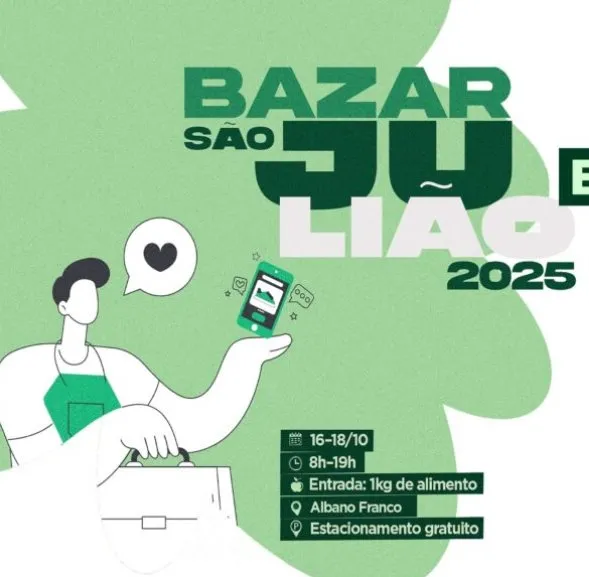 Bazar solidário do Hospital São Julião segue até sábado (18) com itens a partir de R$ 5