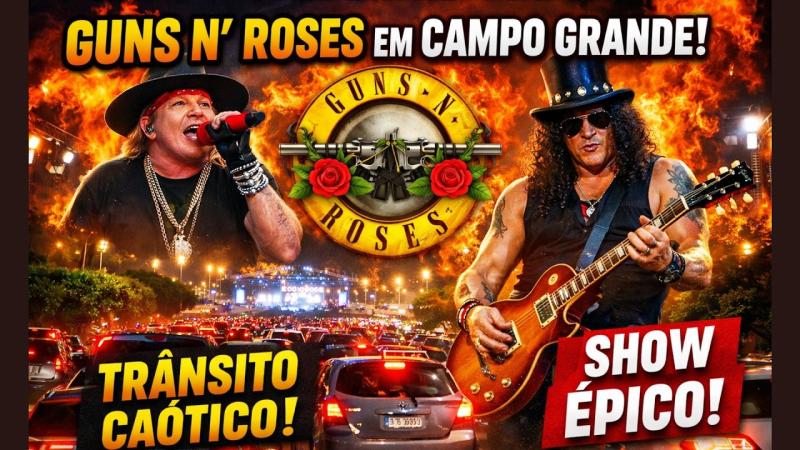 SHOW HISTÓRICO DA BANDA GUNS N ROSES EM CAMPO GRANDE - CONGESTIONAMENTO NA BR-262