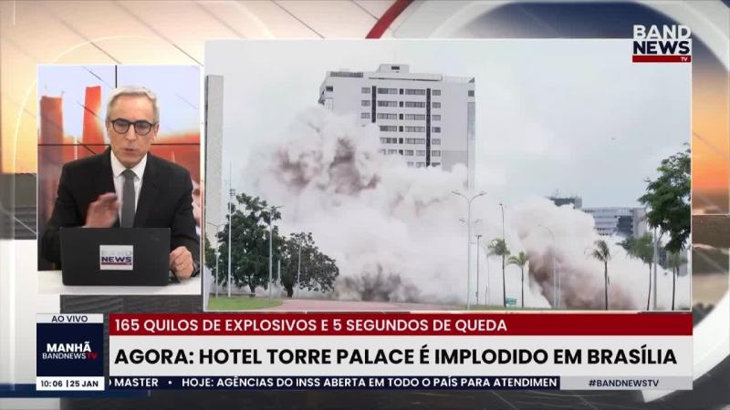 Hotel Torre Palace é implodido em Brasília